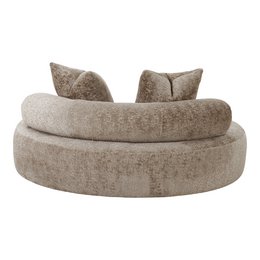 Cairo Daybed - Daybed with 2 pillows in chenille, round, natural, HN1251