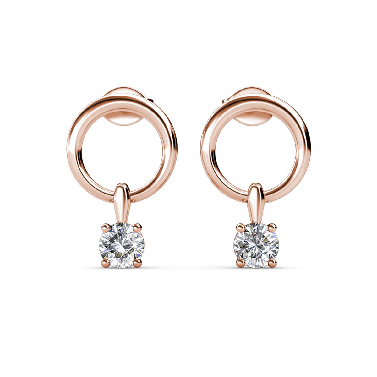 Pendientes Octavia - Oro rosa y cristal