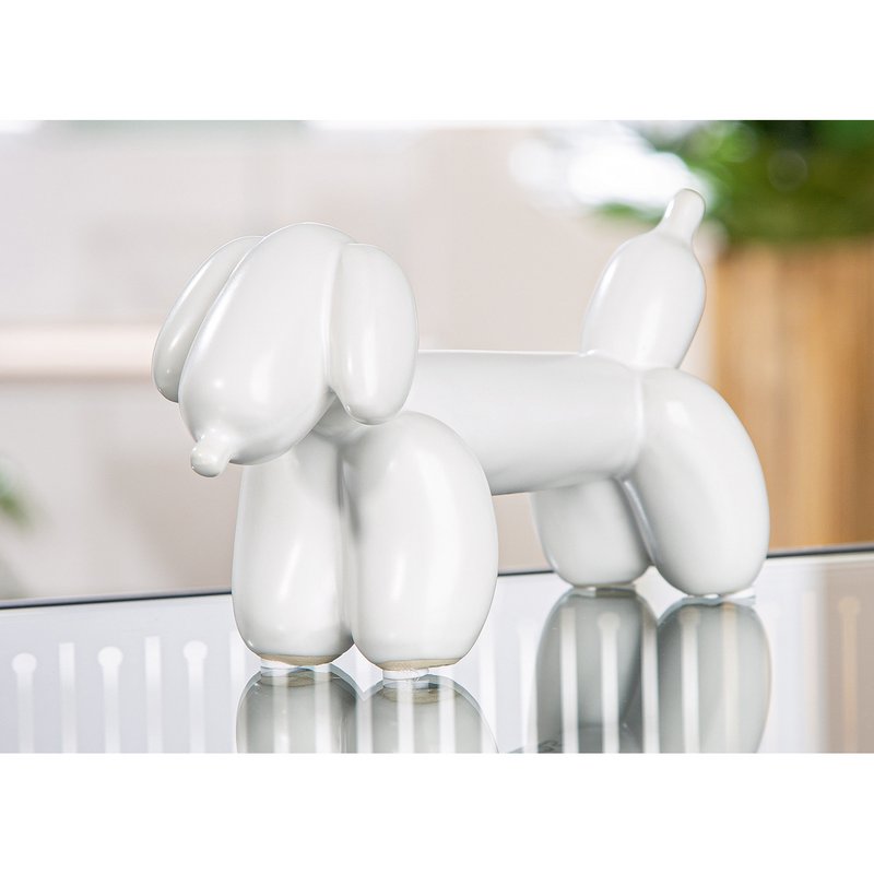 Figur Dackel Dachshund Ballon Dog White H. 10 cm, Ve 2