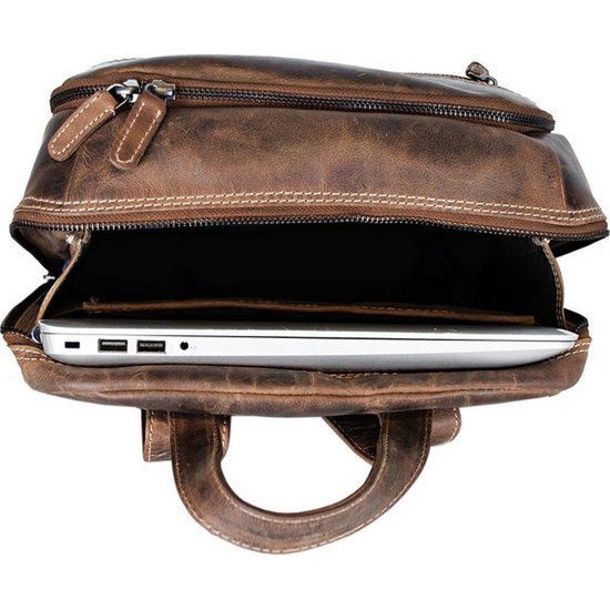 Backpack Ladies and Men's Cognac Leather - Backpack in pelle fresca ed elegante in un ricco colore cognac, perfetto per l'uso quotidiano.