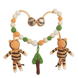 Cadena de ganchillo para cochecito Tigre TONI naranja