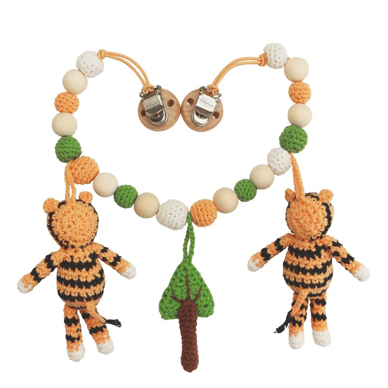 Cadena de ganchillo para cochecito Tigre TONI naranja