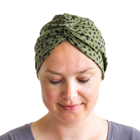 Green Turban Hat, Single Layered Turban Cap, Chemo Headwear