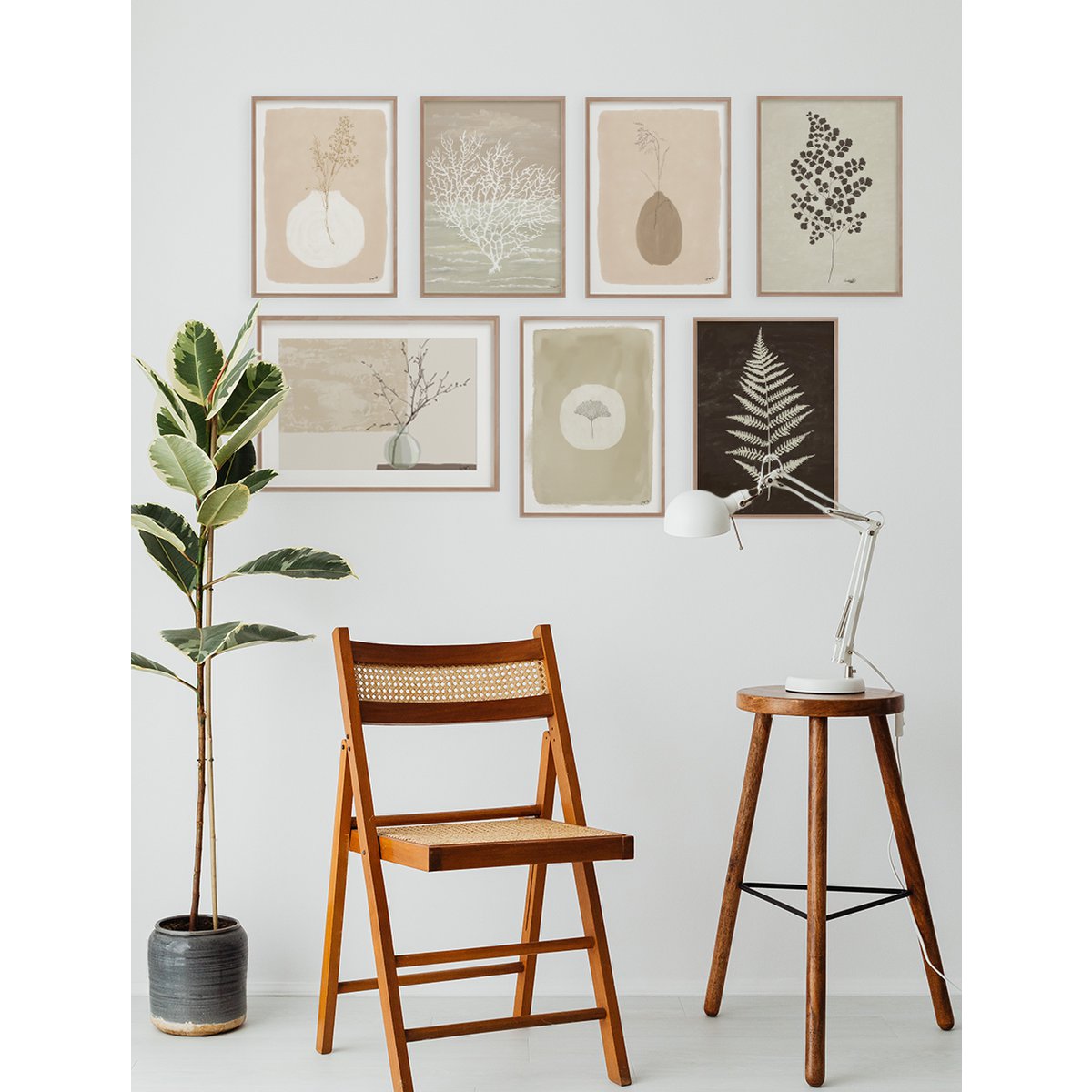 Poster Set A4 - Skandi & Japandi Bestseller - Nachhaltige Kunstdrucke auf Recyclingpapier in Zellophan