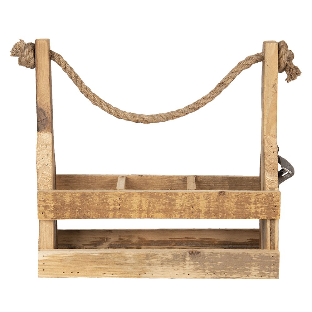 Bottle holder 32x11x32 cm brown wood bottle rack