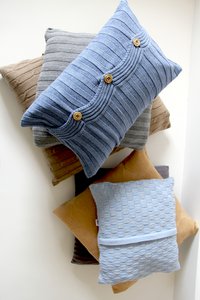 drops melee heavenly blue knitted cotton pillowcase xsmall