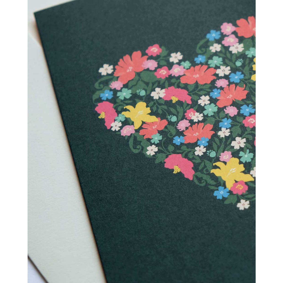 Wenskaart Bloemen Hart