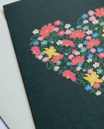 Wenskaart Bloemen Hart