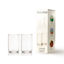 Two clear glass tumblers in a gift box.