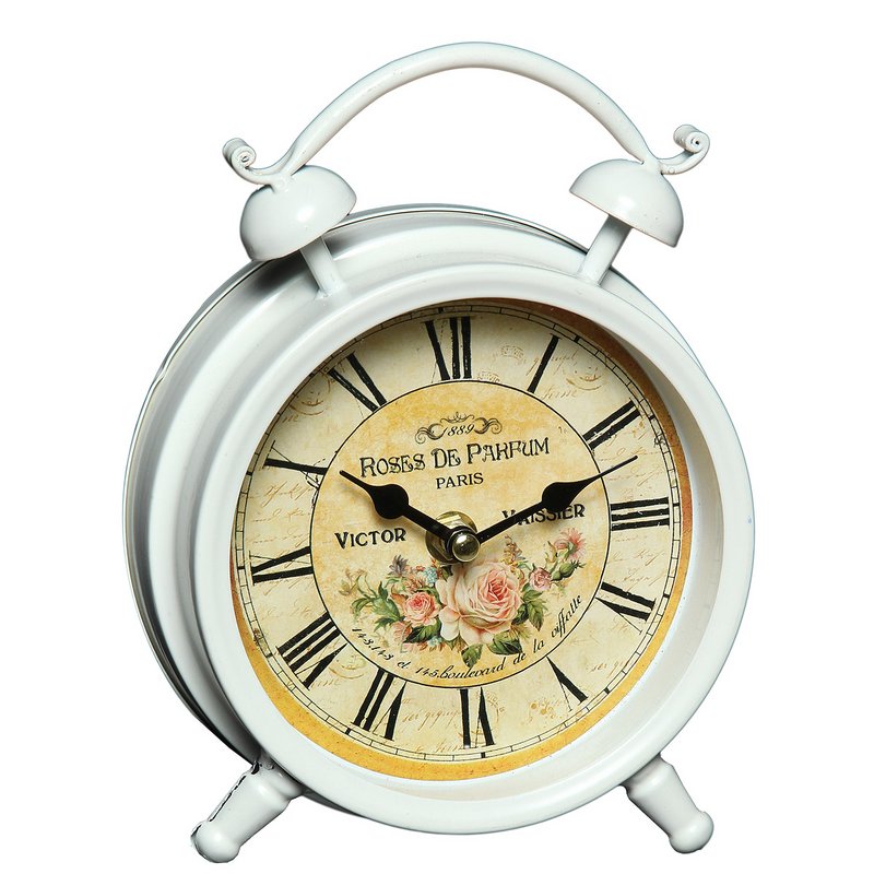 Reloj de mesa de metal - rosas 16cm