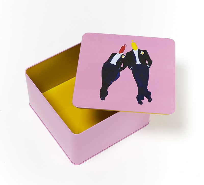 Ketch & Mout square metal tin box