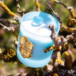 Vela fragante de chakra con aliento de bosque, lavanda de pino verde gaulteria