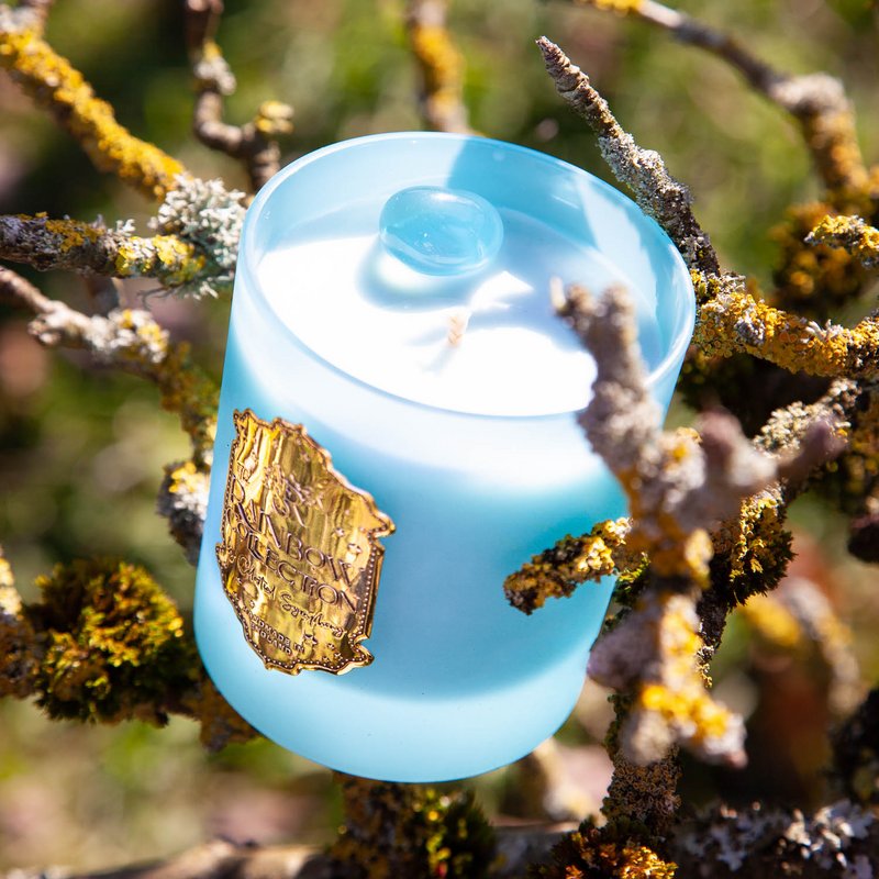 Vela fragante de chakra con aliento de bosque, lavanda de pino verde gaulteria