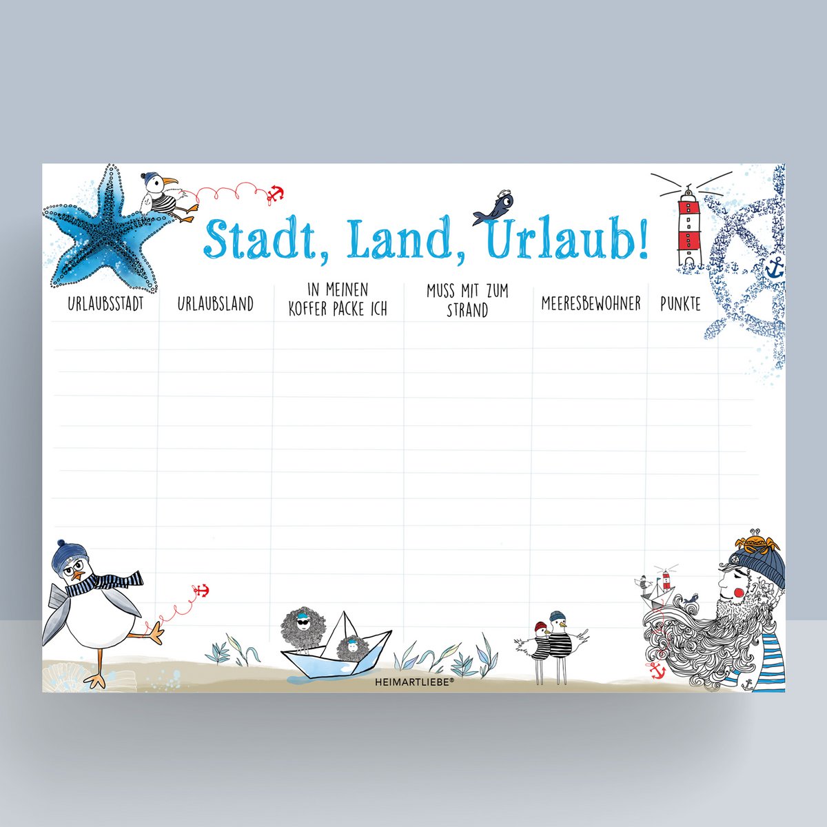 SPIEL- UND SCHREIBBLOCK A4  - STADT LAND URLAUB