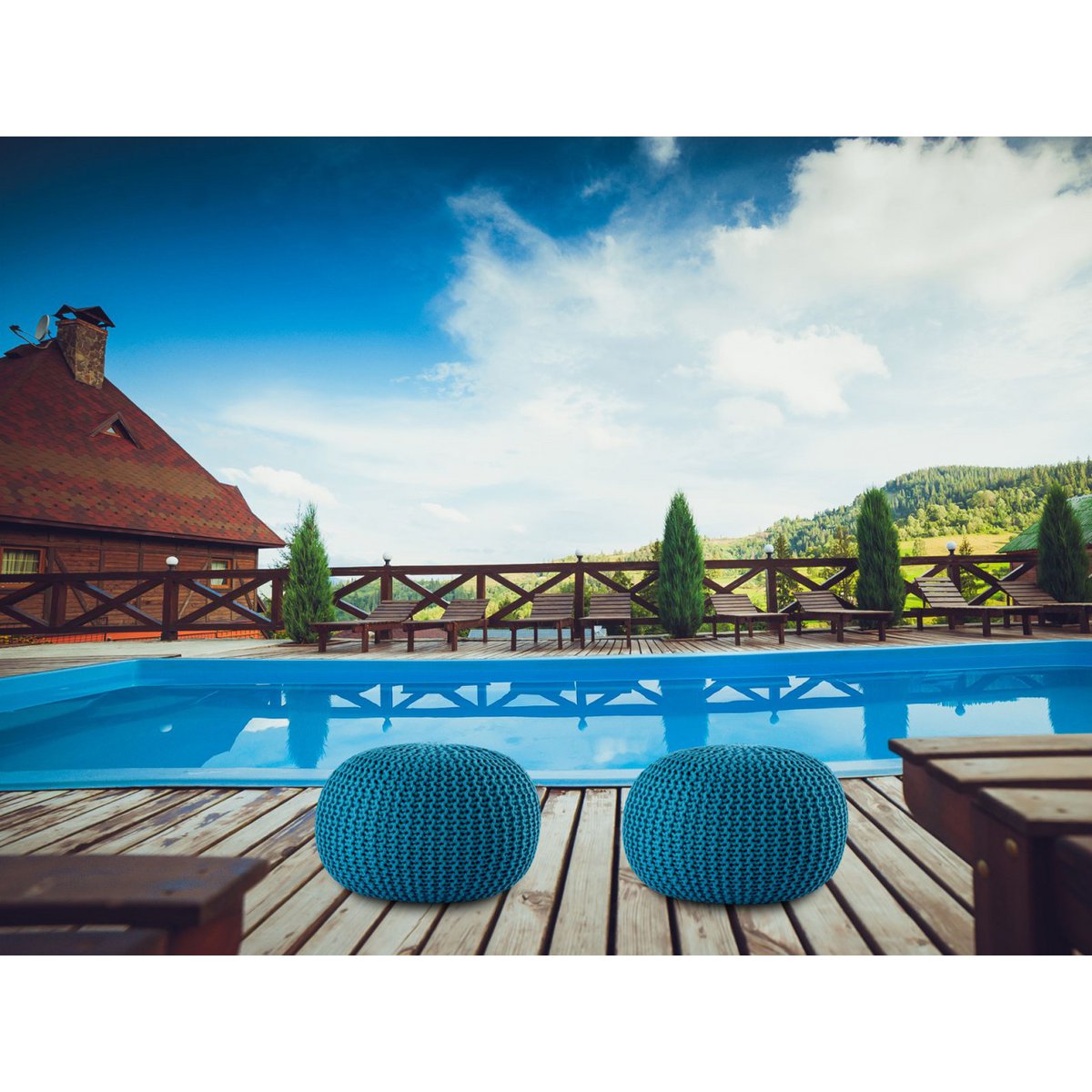 Pouf Outdoor Ø55cm stoel Pouf Terrace Pool Garden