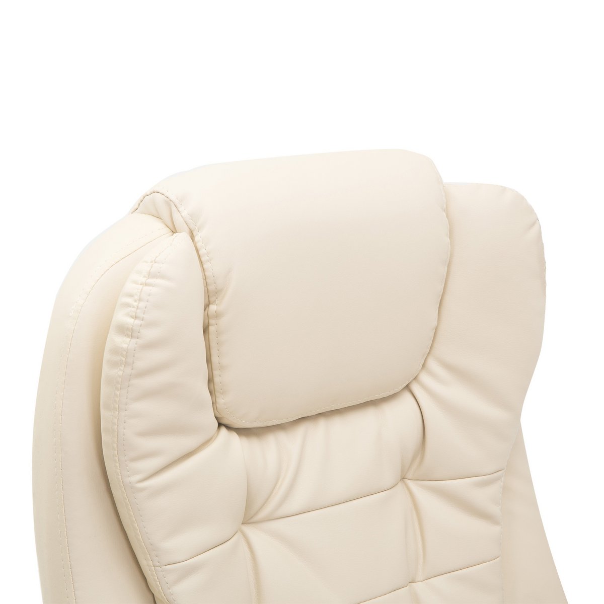 Silla de oficina con función de masaje, función de calor, altura regulable, función de inclinación, silla de oficina de masaje, blanco crema + negro