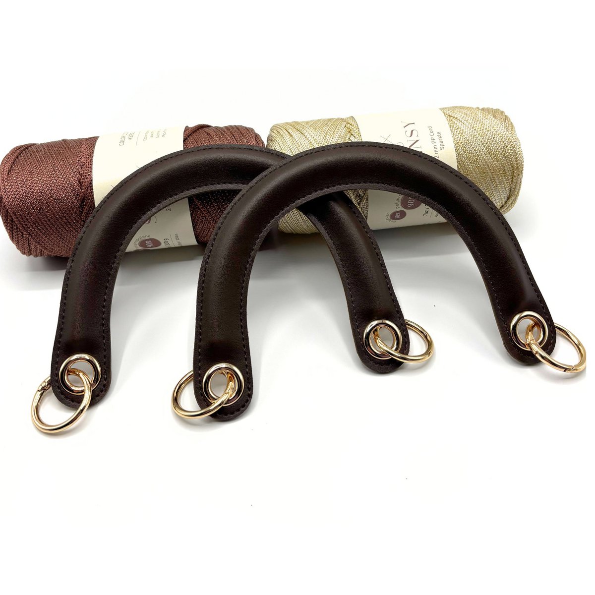 C-Modell-Taschengriff aus PU-Leder mit Feder-O-Ring-Clip