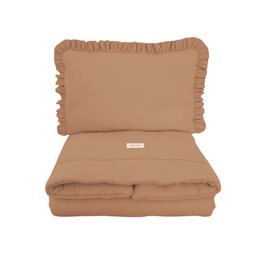 Musselin -Bettwäsche -Set mit Füllrüschen Kamel