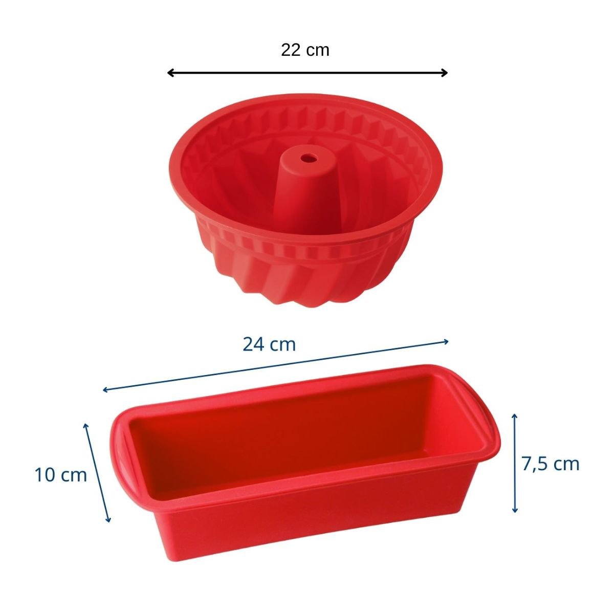 Molde Kougelhopf y molde para tartas de silicona roja Dr. Oetker Flexxibel Love