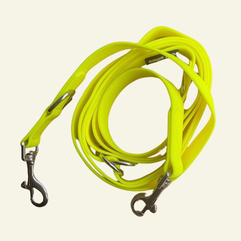 Waterproof multi-position leash Fluorescent yellow