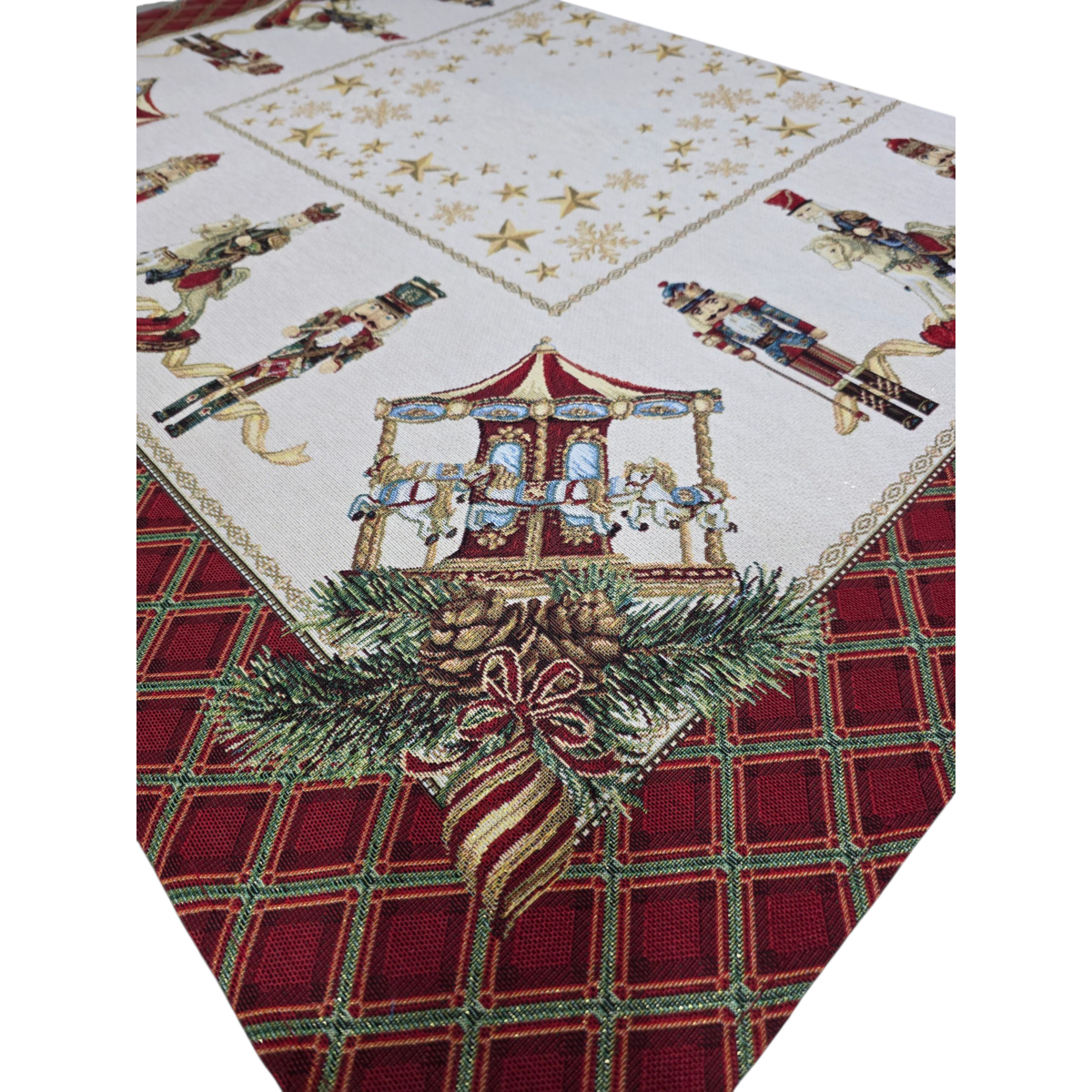 Lurex Nutcracker Christmas Centerpiece in Gobelin
