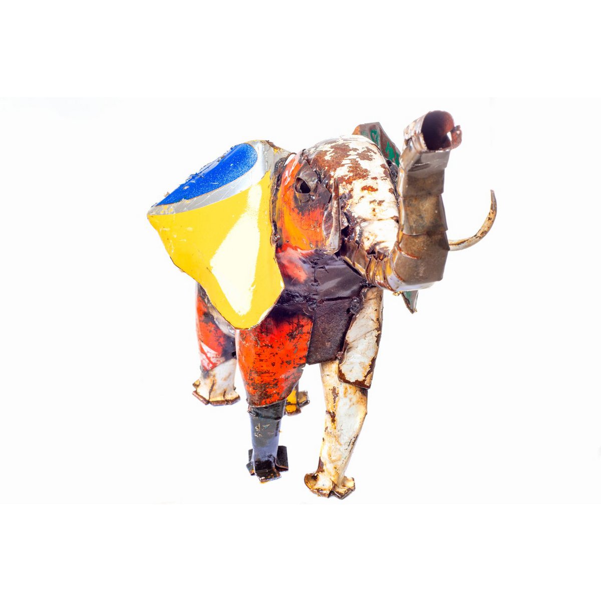 ZIMBA-ARTS METALEN GROTE KLEURRIJKE OLIFANT