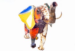 ZIMBA-ARTS METALEN GROTE KLEURRIJKE OLIFANT
