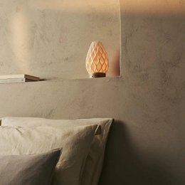 Vela Light Brown Wooden Rechargeable Table Lamp