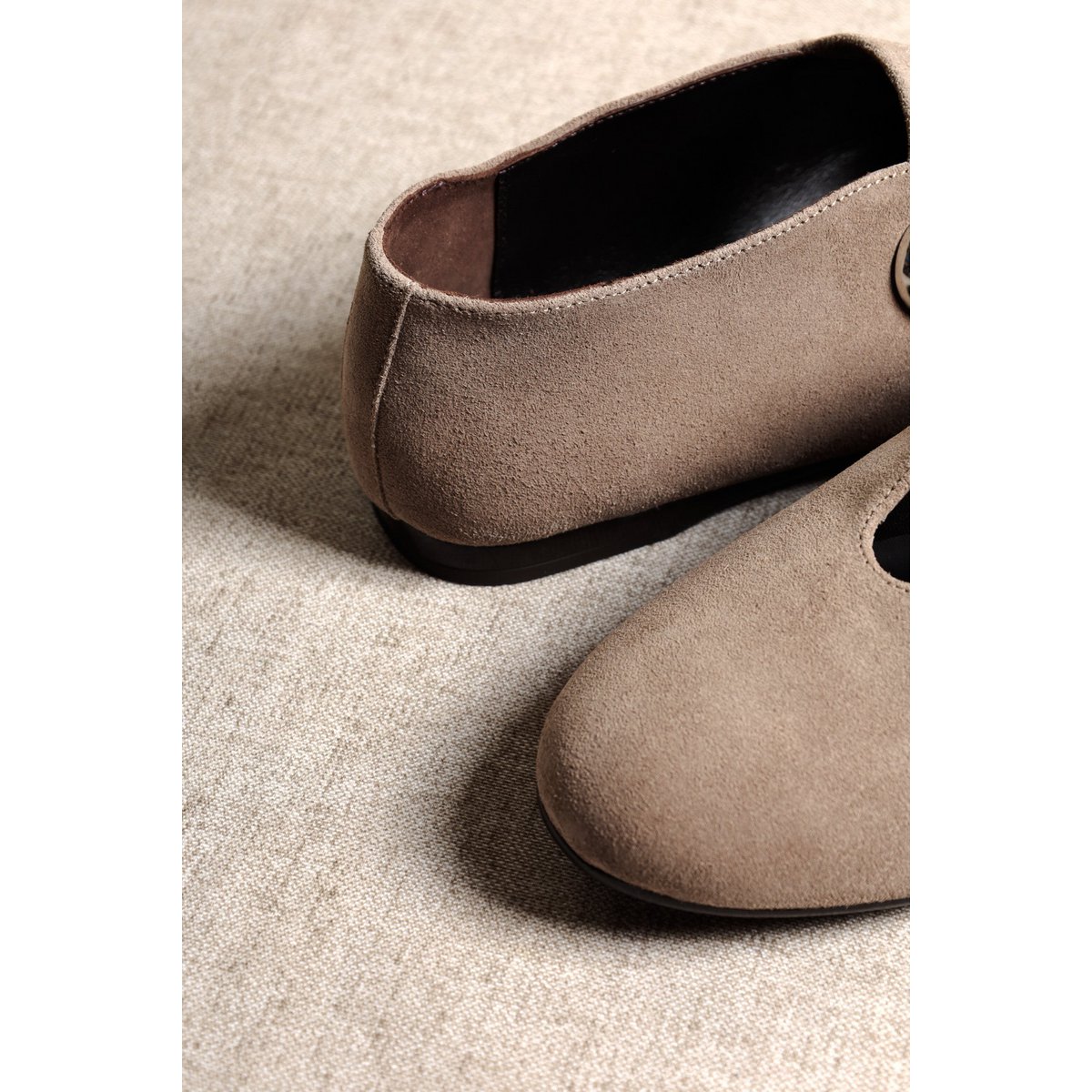 CAMILA TAUPE – Ballerinas mit runder Zehenpartie