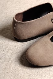 CAMILA TAUPE – Ballerinas mit runder Zehenpartie