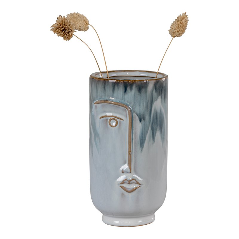 Vase - 2-Tone Blue, Porcelain, 9.5x17 cm