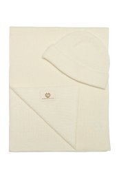 ARTEMIS BEANIE & SCARF WOOL SET ECRU-ECRU