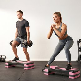 Aerobic stepper 3-stage height adjustable 80 x 31 x 20 cm black + gray