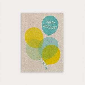 Postkarte / Luftballons / Happy Birthday / Risographie
