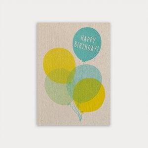 Postkarte / Luftballons / Happy Birthday / Risographie