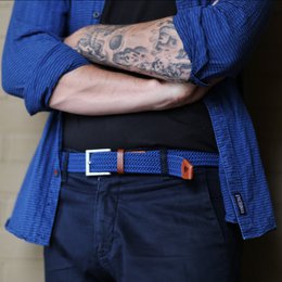 Gift Box belt Jan and Electric Blue Dots socks