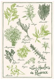 Herbes de Provence trykt viskestykke Ecru 48 x 72