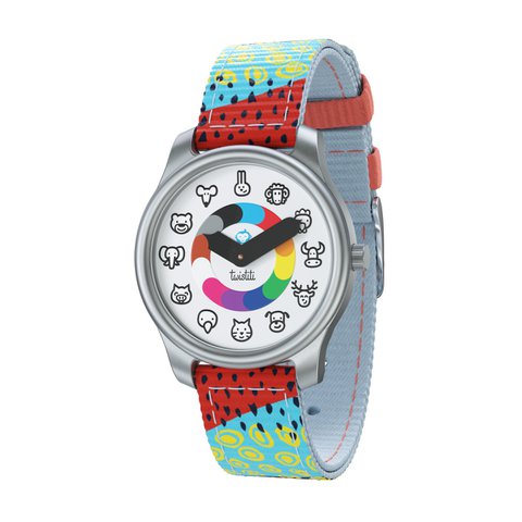 Twistiti - Educatief kinderhorloge voor kinderen van 3-6 jaar, met DIALS-wijzerplaat, waterdicht 50 meter, gemakkelijk te verwisselen riem - pops