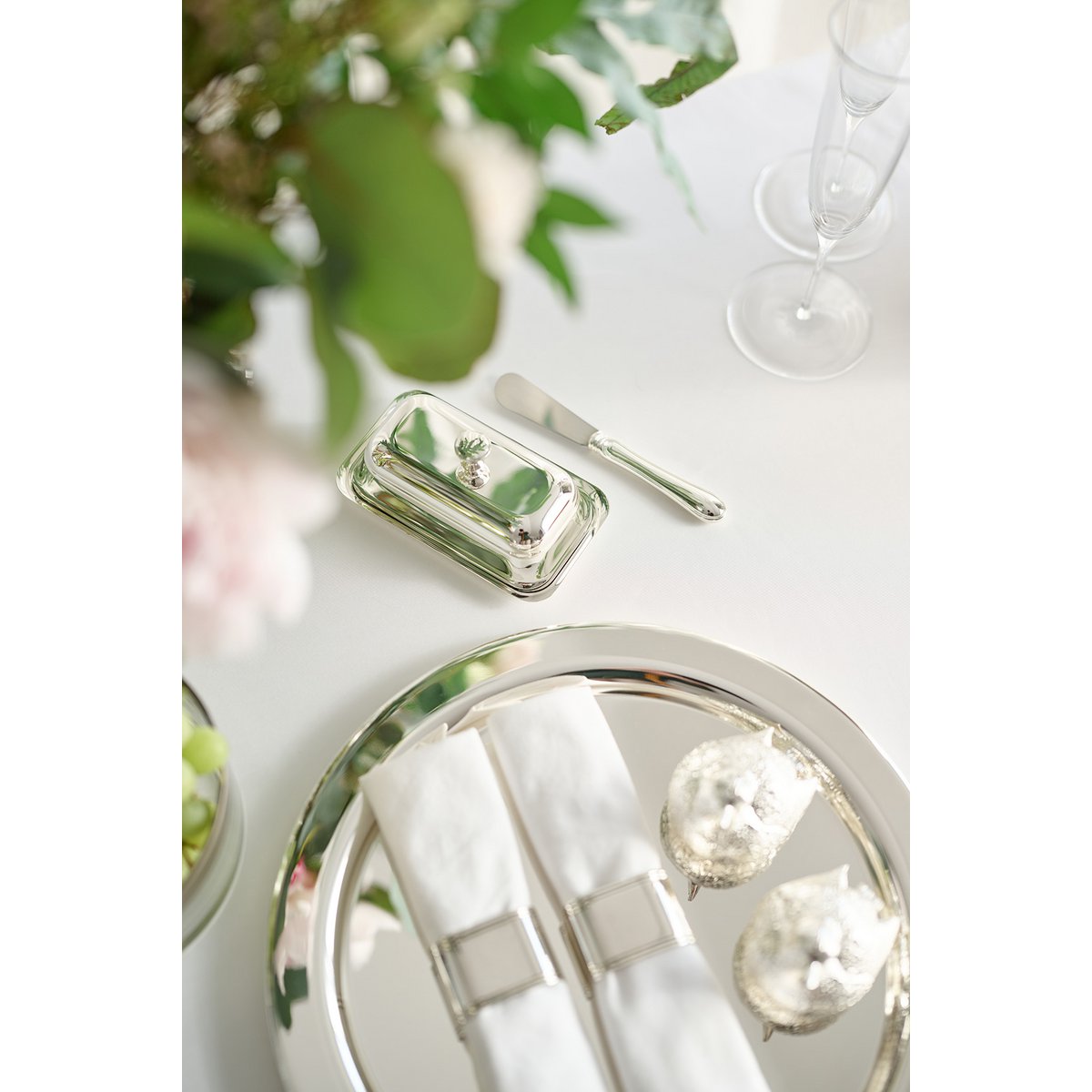 Nóż do masła EDZARD, klasyczny design, elegancki posrebrzany, długość 15 cm