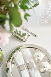 EDZARD botermes draad, klassiek design, nobel verzilverd, lengte 15 cm