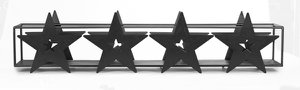 Kerzenhalter mit Sternen schwarz 100x22 cm VE 2