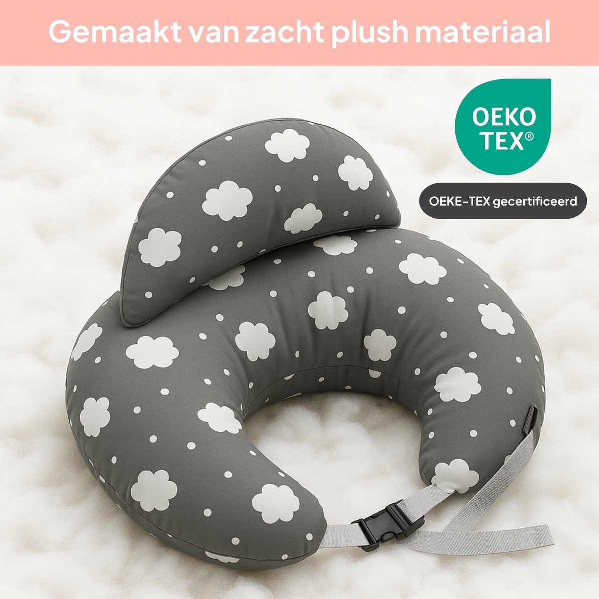 Nursing Pillow with Removable Cover – Soft Plush Material 