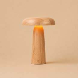 Lennart Lichtbruine houten oplaadbare tafellamp