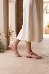 YOTA NUDE – Mary-Jane-Ballerinas mit quadratischer Zehenpartie