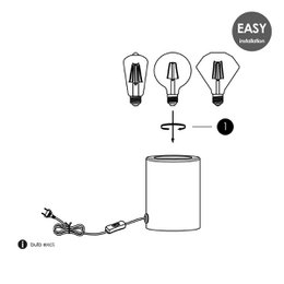 Home Sweet Home Industriel bordlampe Dry Rond - sort - 7,5/7,5/10cm