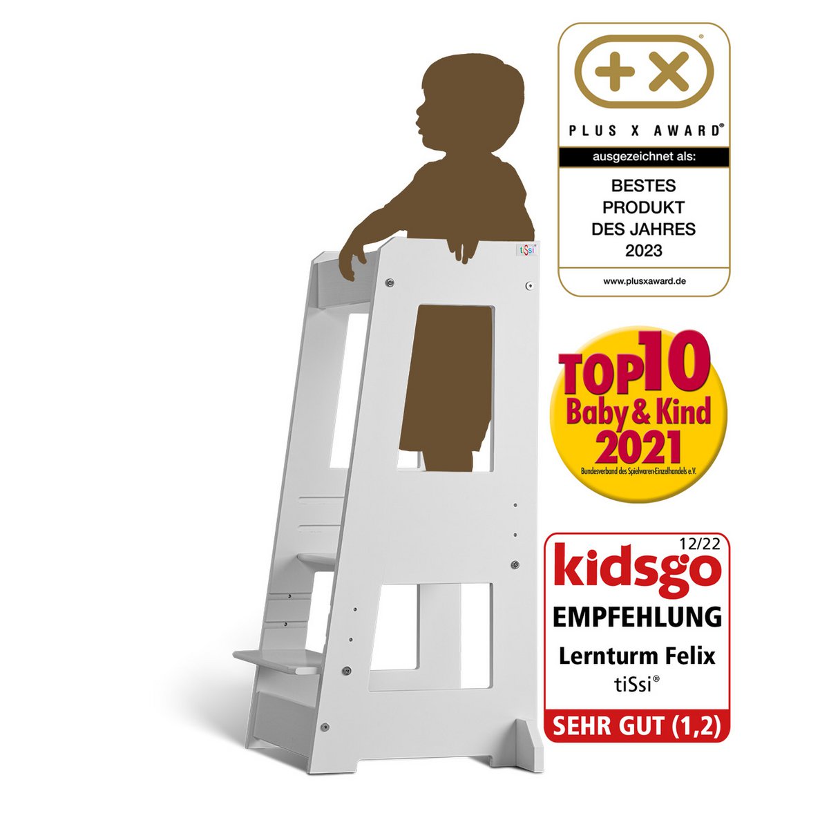 tiSsi® Lernturm FELIX Buche WEISS