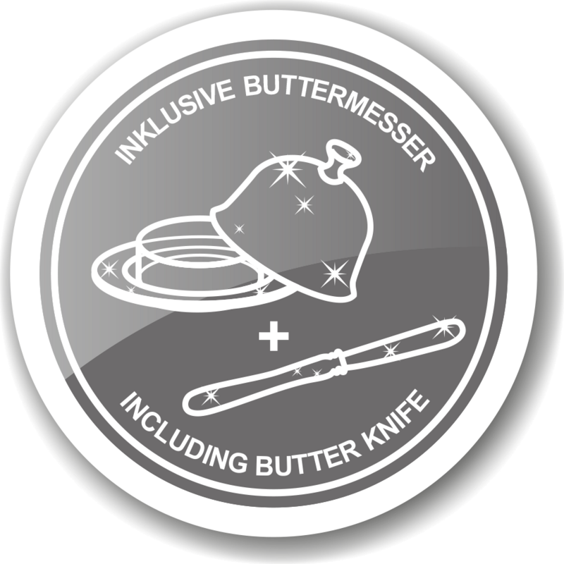 EDZARD butter bell duck, diameter 14 cm, silver-plated, with matching butter knife 18 cm