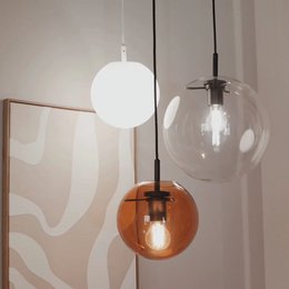 s.luce Orb glazen bol hanglamp 150cm ophanging zwart