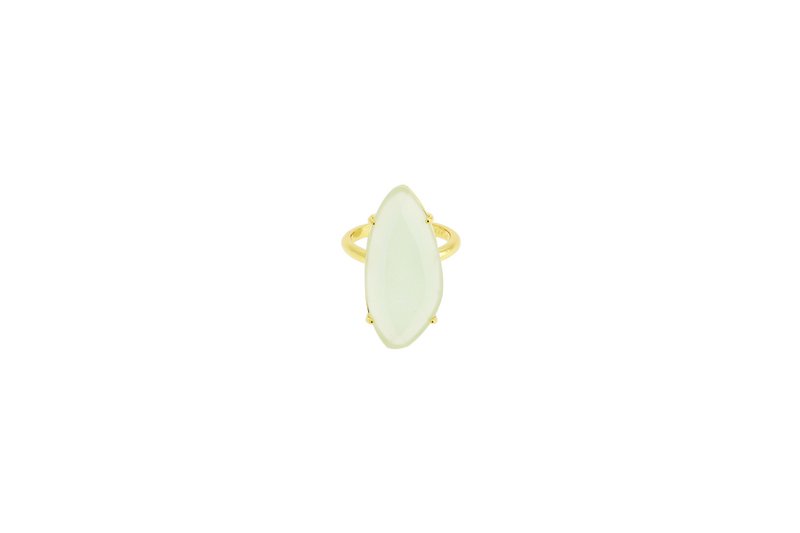 Starlight adjustable ring | Gold Milky Aqua