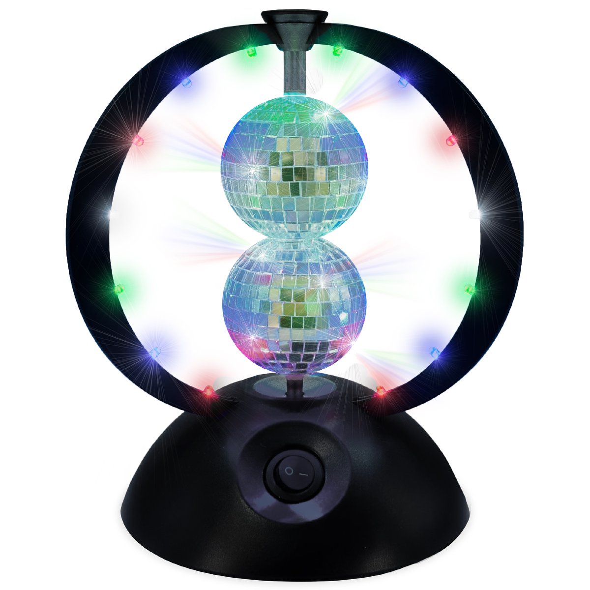 Bola de discoteca con espejo giratorio, color negro, luz LED, iluminación para fiestas, lámpara de discoteca, para niños